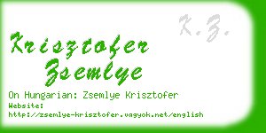 krisztofer zsemlye business card